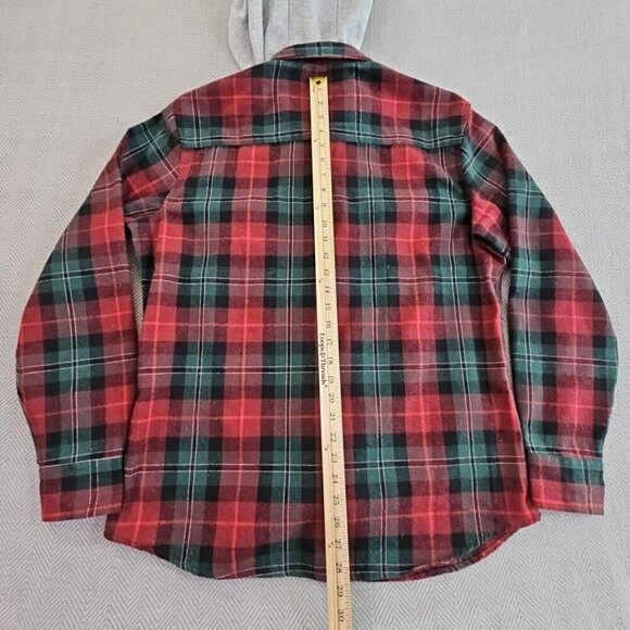 Free Planet Christmas Flannel Hoodie Men's Large Long Sleeve Button-Up EUC LN - Picture 14 of 16